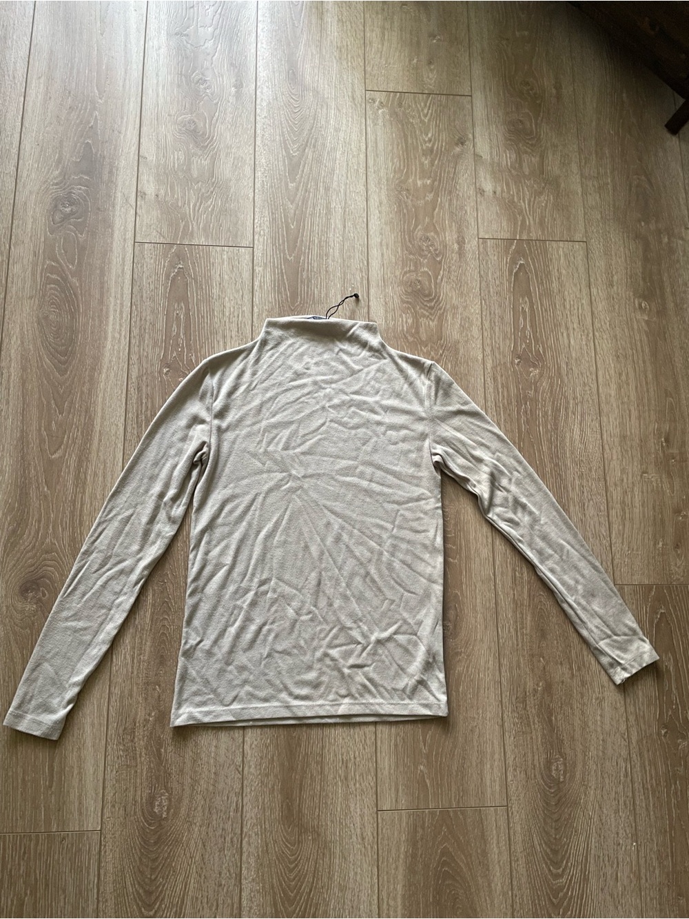 Zara Classic Lightweight Long-Sleeve Turtleneck - Neutral Beige